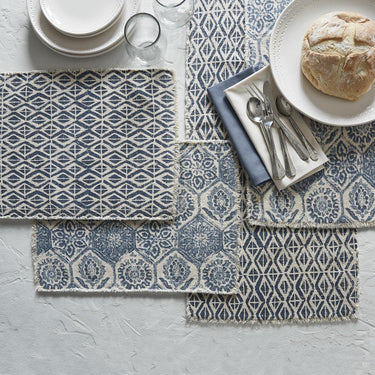 Mosaic Tile Printed Placemats - Blue Set Of 6 Park Designs - The Fox Decor